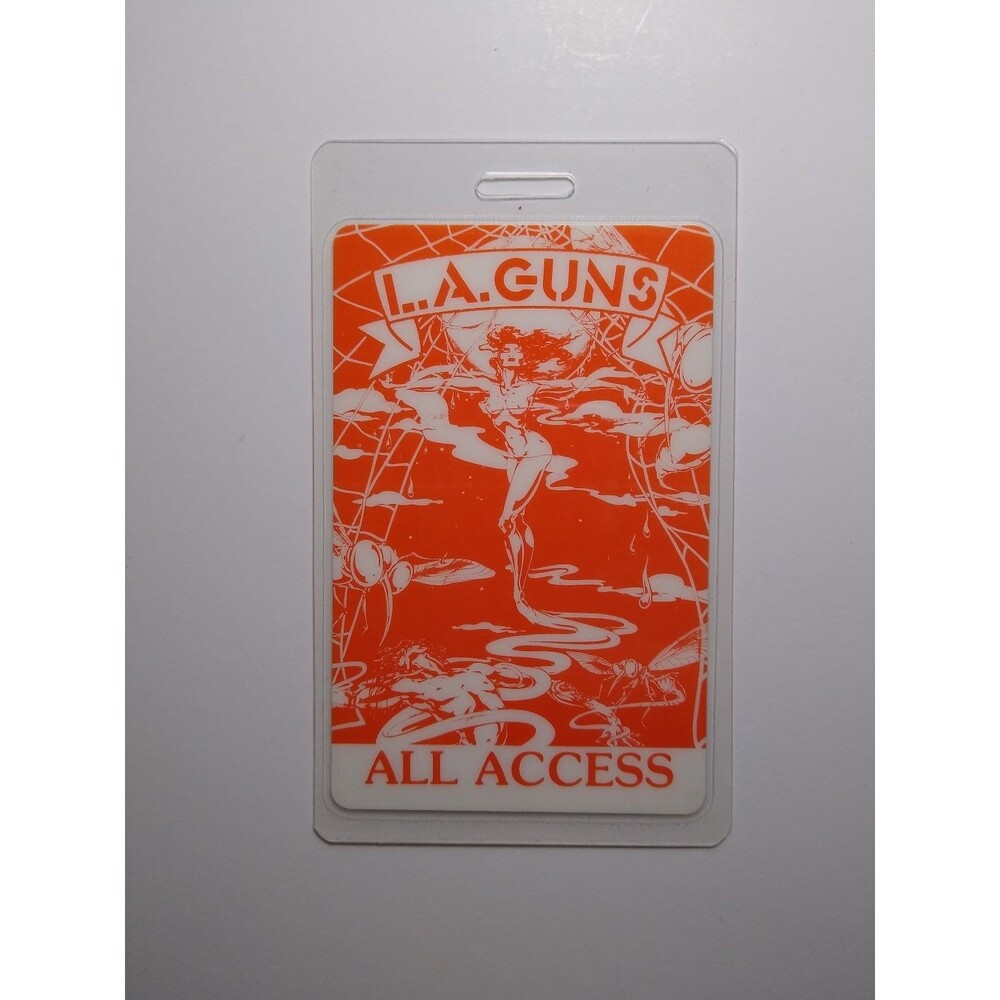 L.A. Guns All Access Backstage Pass Plastic Badge Laminated Rock Music 1989
